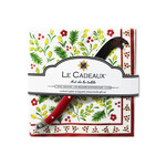 Le Cadeaux Le Cadeaux Noelle Cocktail Napkin Set with Mini Cheese Knife