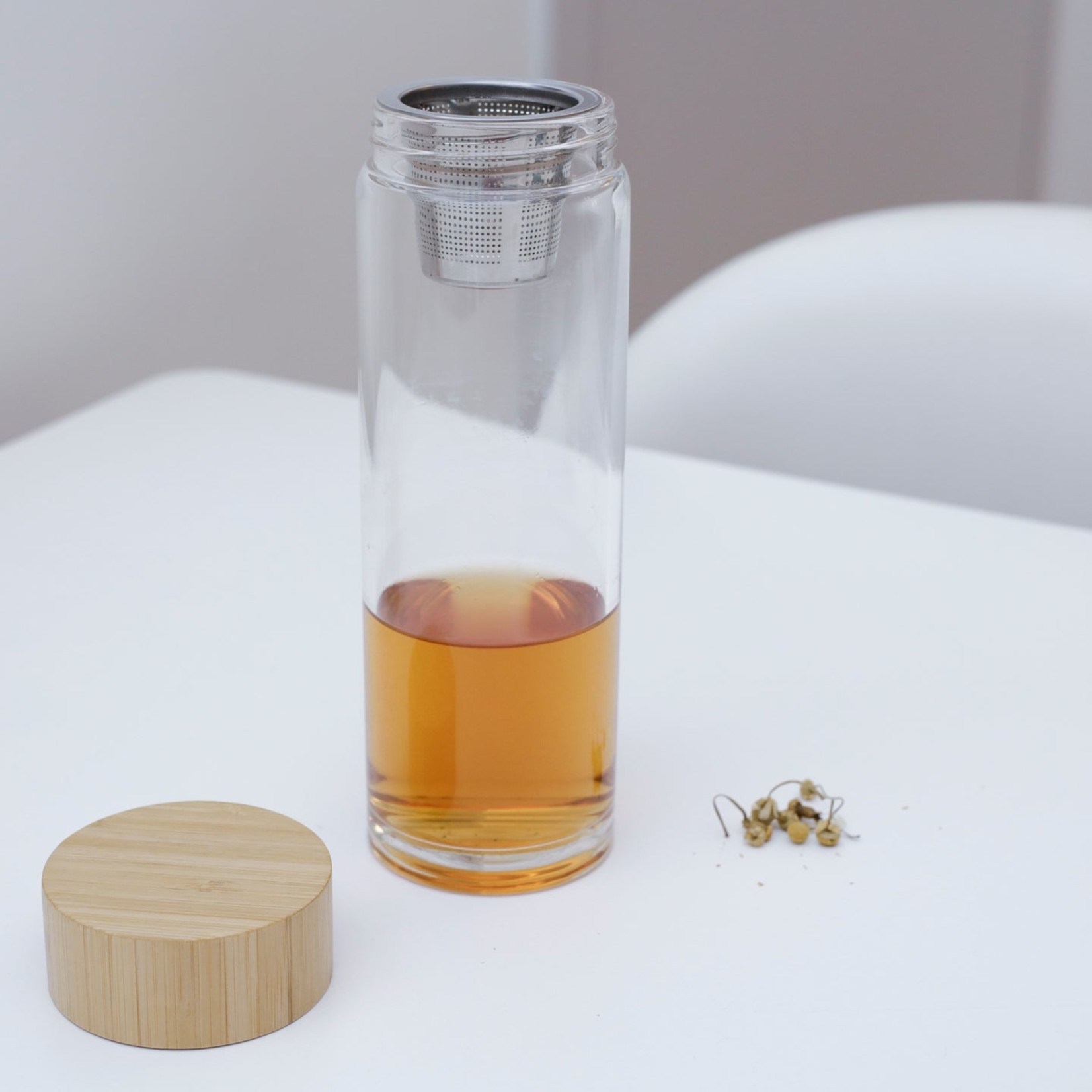 Kikkerland Zen Tea Infuser Glass Bottle