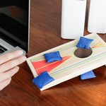 Kikkerland Desktop Cornhole Bean Bag Game