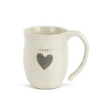 Demdaco Demdaco Warm Heart Ivory Stoneware Happy Heart Mug 16oz