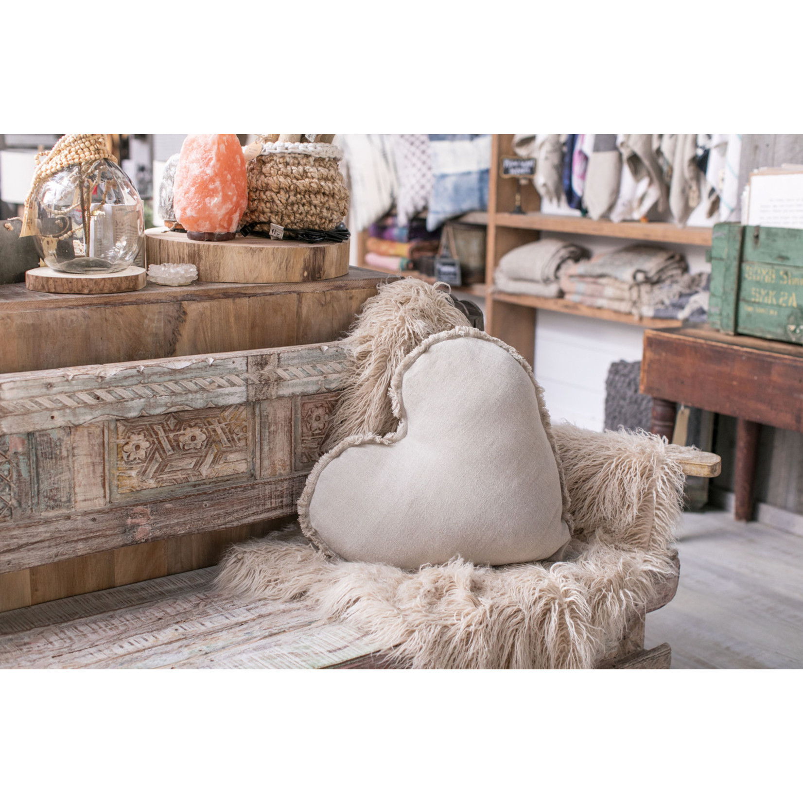 Fern Pillows Creative Co-Op 24 Inches Linen Blend Printed Lumbar