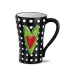 Demdaco Demdaco Tracy Pesche Stoneware White Dots and Heart Mug 15oz