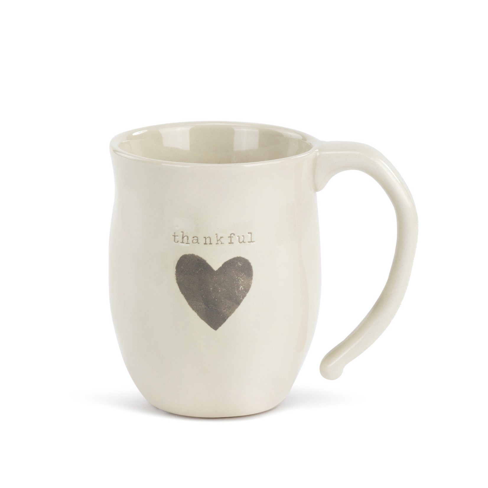Demdaco Demdaco Warm Heart Ivory Stoneware Thankful Heart Mug 16oz