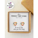 Natural Life Perfect Tiny Rainbow Heart Studs