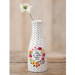 Natural Life Ceramic Bud Vase - Floral You Make The World Better