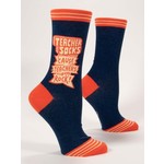 Blue Q Blue Q Teacher Socks 'Cause Teachers Rock W-Crew Socks