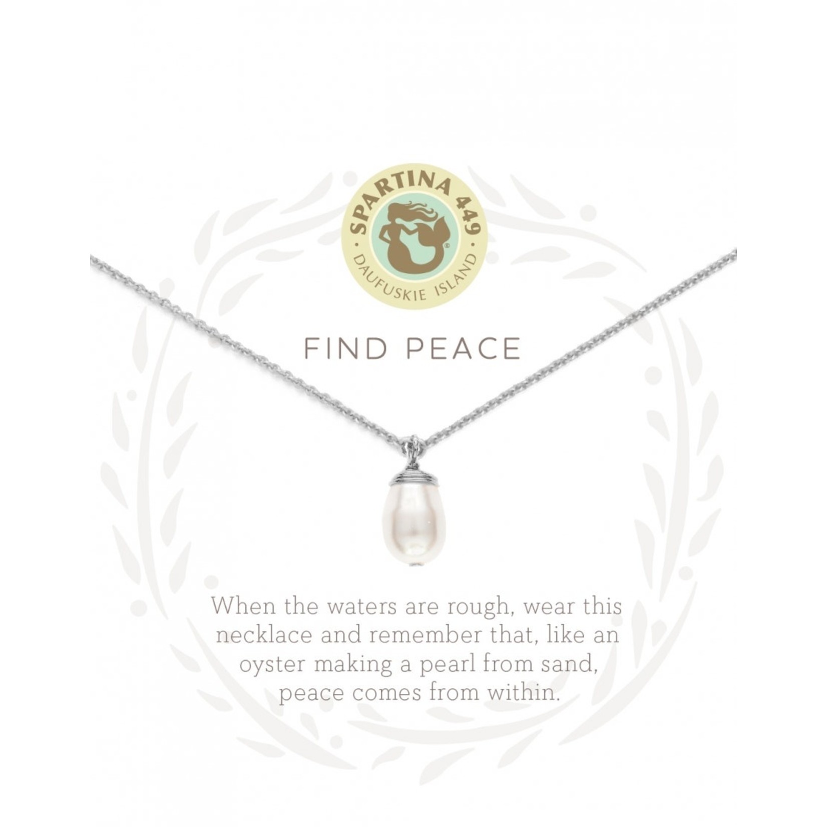 Spartina Spartina Sea La Vie Necklace 18" Find Peace - Silver