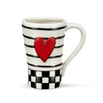 Demdaco Demdaco Tracy Pesche Stoneware Checker Red Heart Mug 15oz