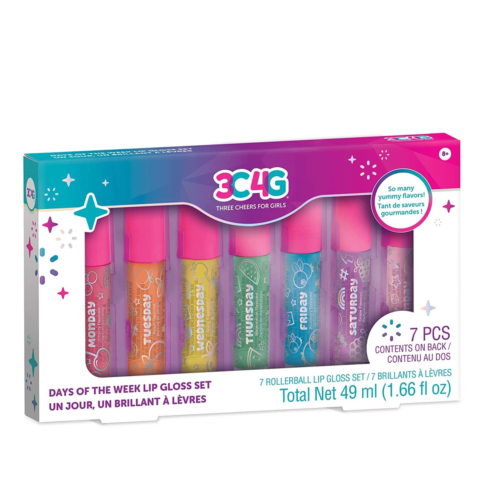 Make It Real Three Cheers for Girls Days of the Week Rollerball Lip Gloss Set
