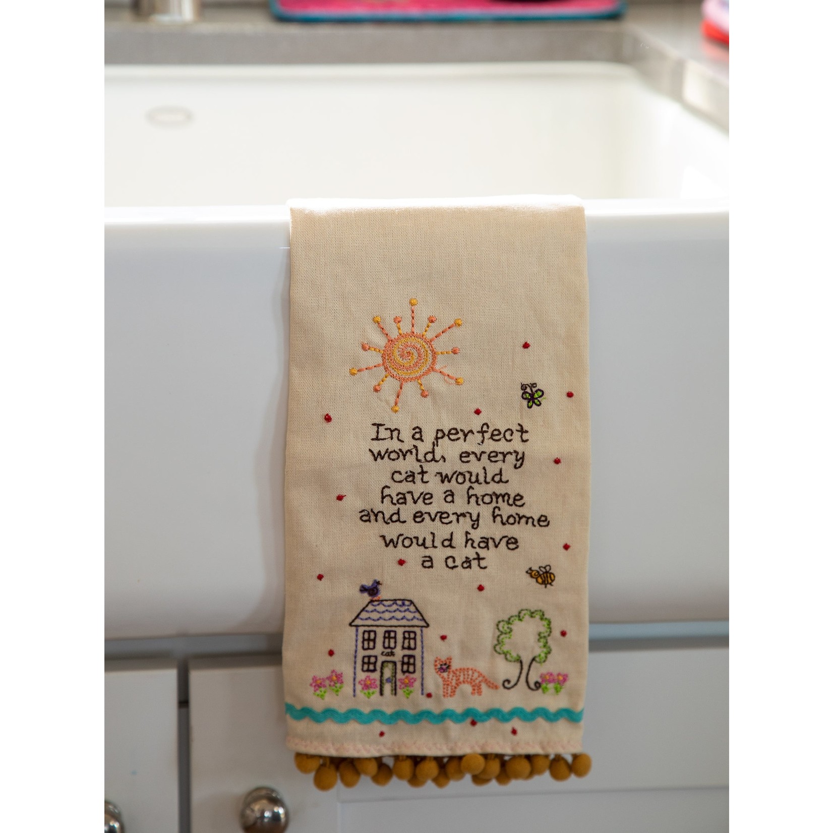 Natural Life Linen Embroidered Hand Towel