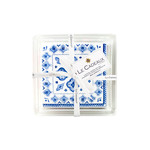 Le Cadeaux Le Cadeaux Moroccan Blue Cocktail Napkins with Acrylic Holder Gift Set