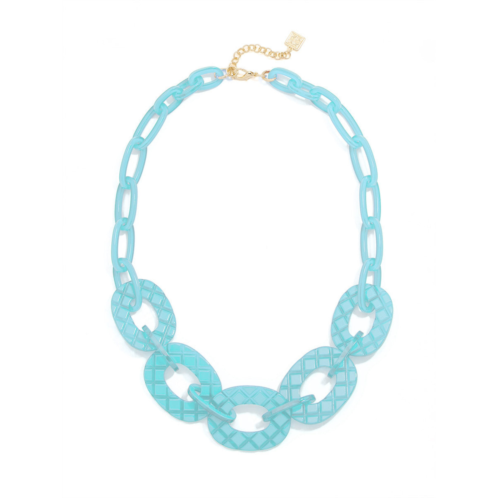 Zenzii Quilted Pattern Resin Link Collar Necklace