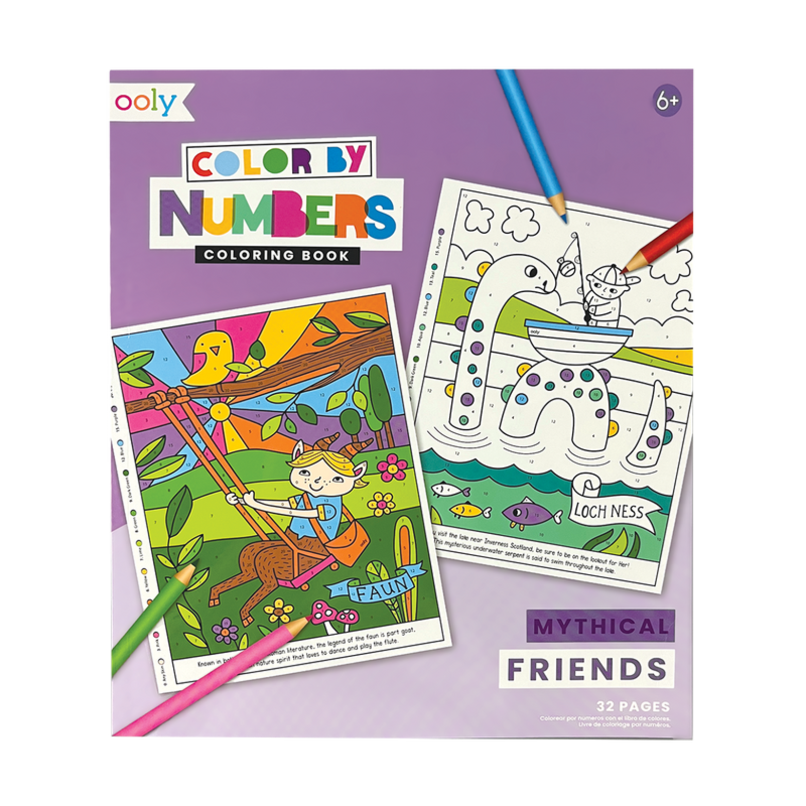 ooly Color by Numbers Coloring Book - Mythical Friends