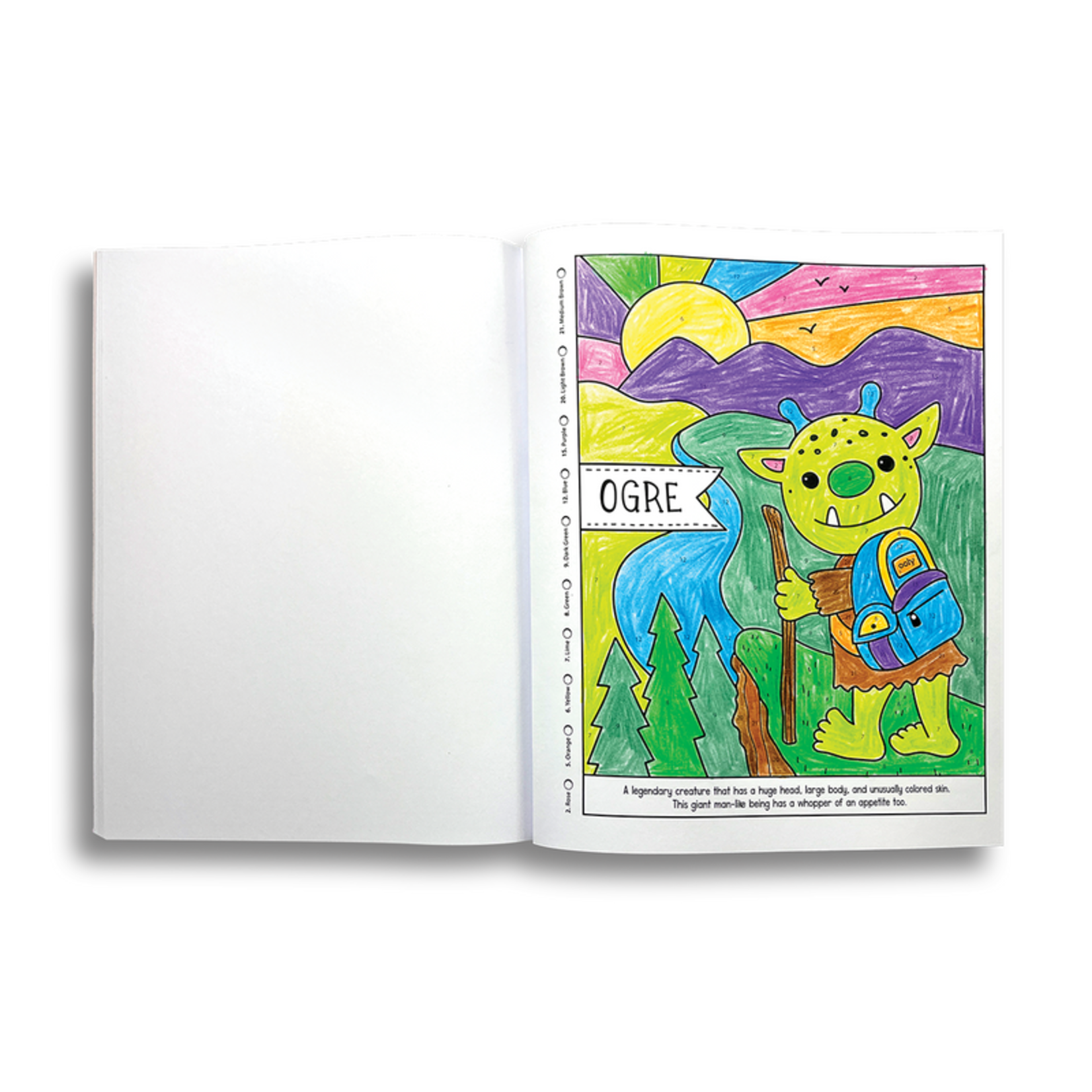 ooly Color by Numbers Coloring Book - Mythical Friends