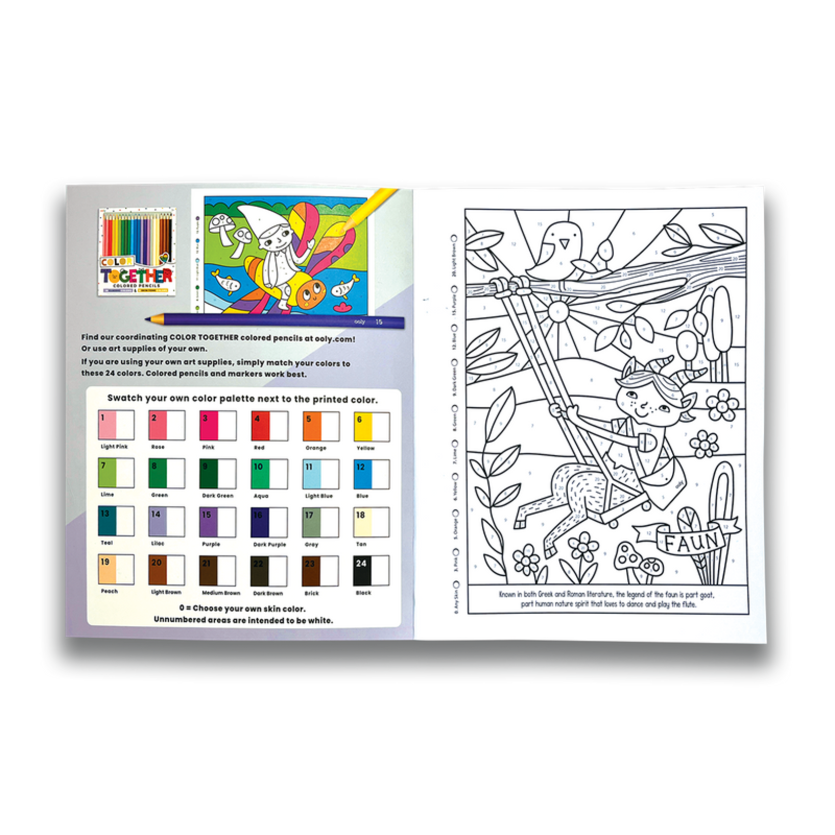 ooly Color by Numbers Coloring Book - Mythical Friends