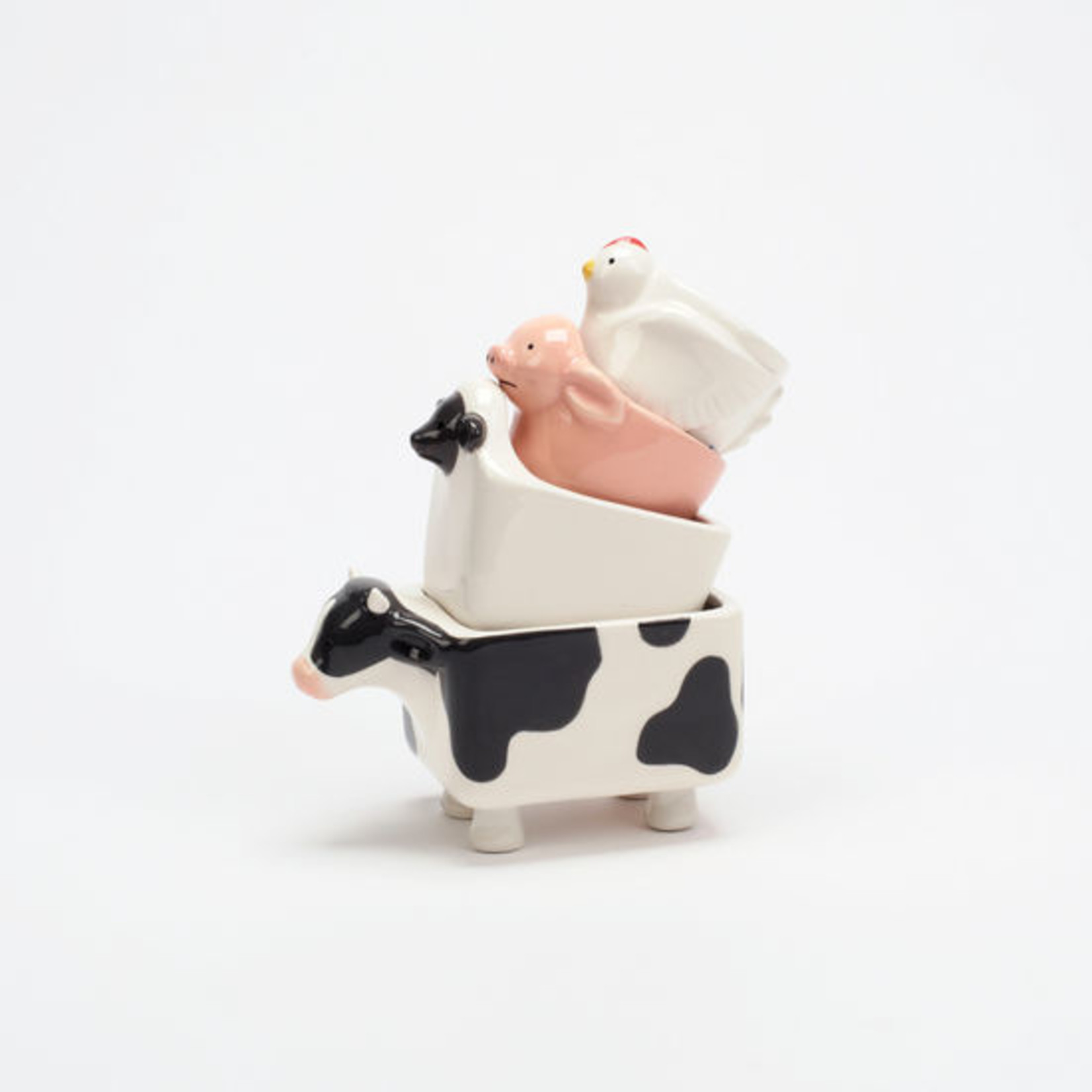 One Hundred 80 Degrees Farm Animal Measuring Cup Set - Ceramic 1/4