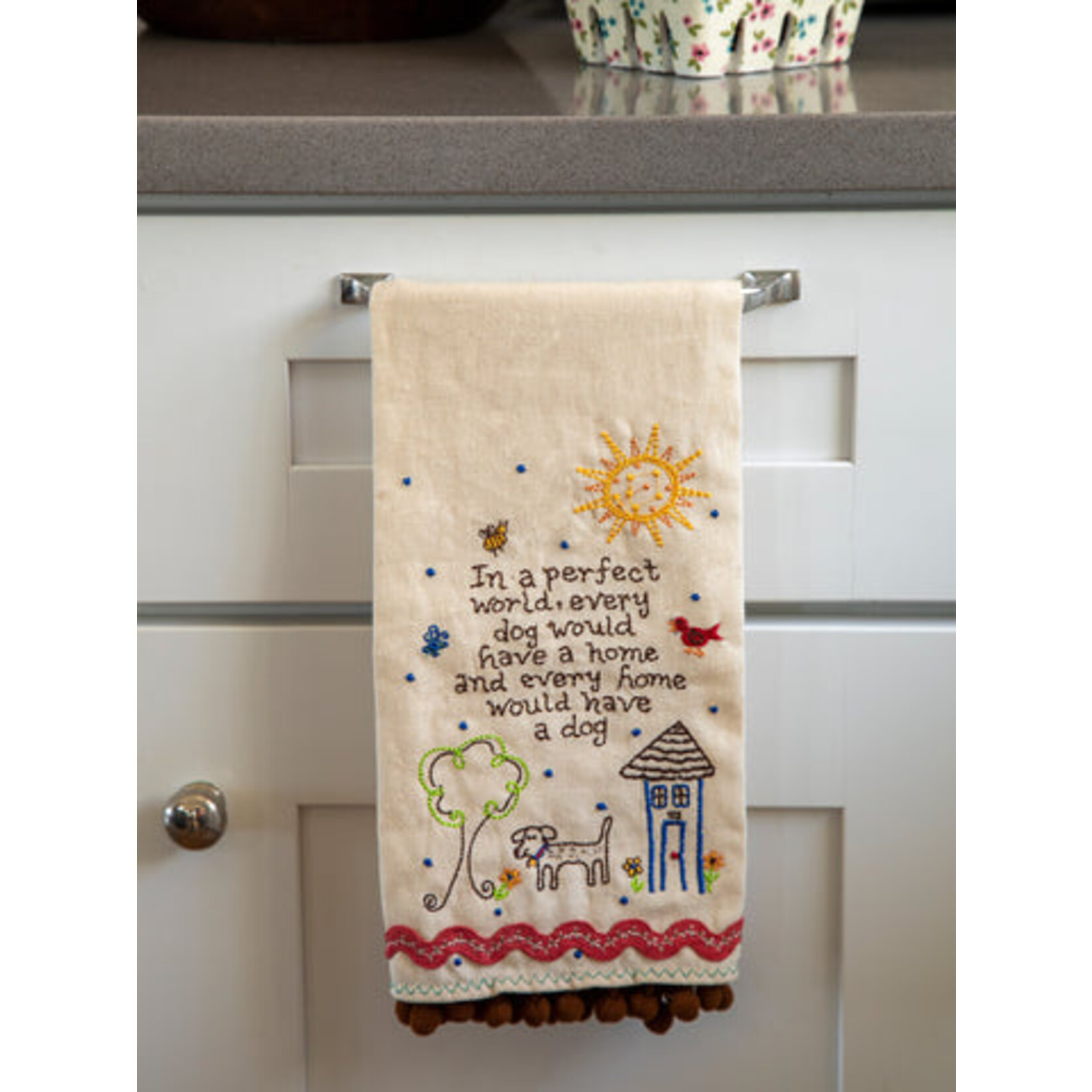 Natural Life Linen Embroidered Hand Towel