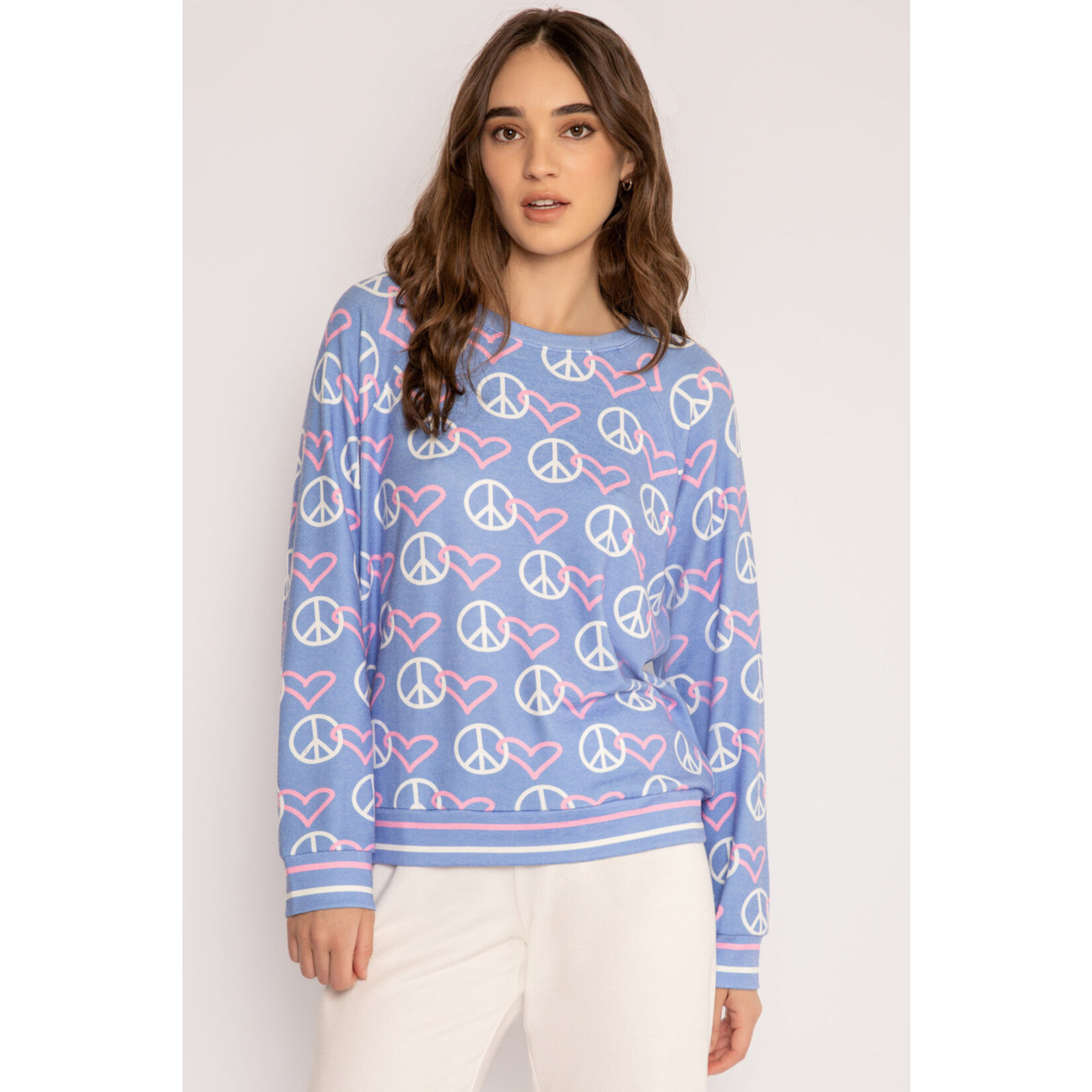 P.J. Salvage P.J. Salvage Peace and Love Long Sleeve Top