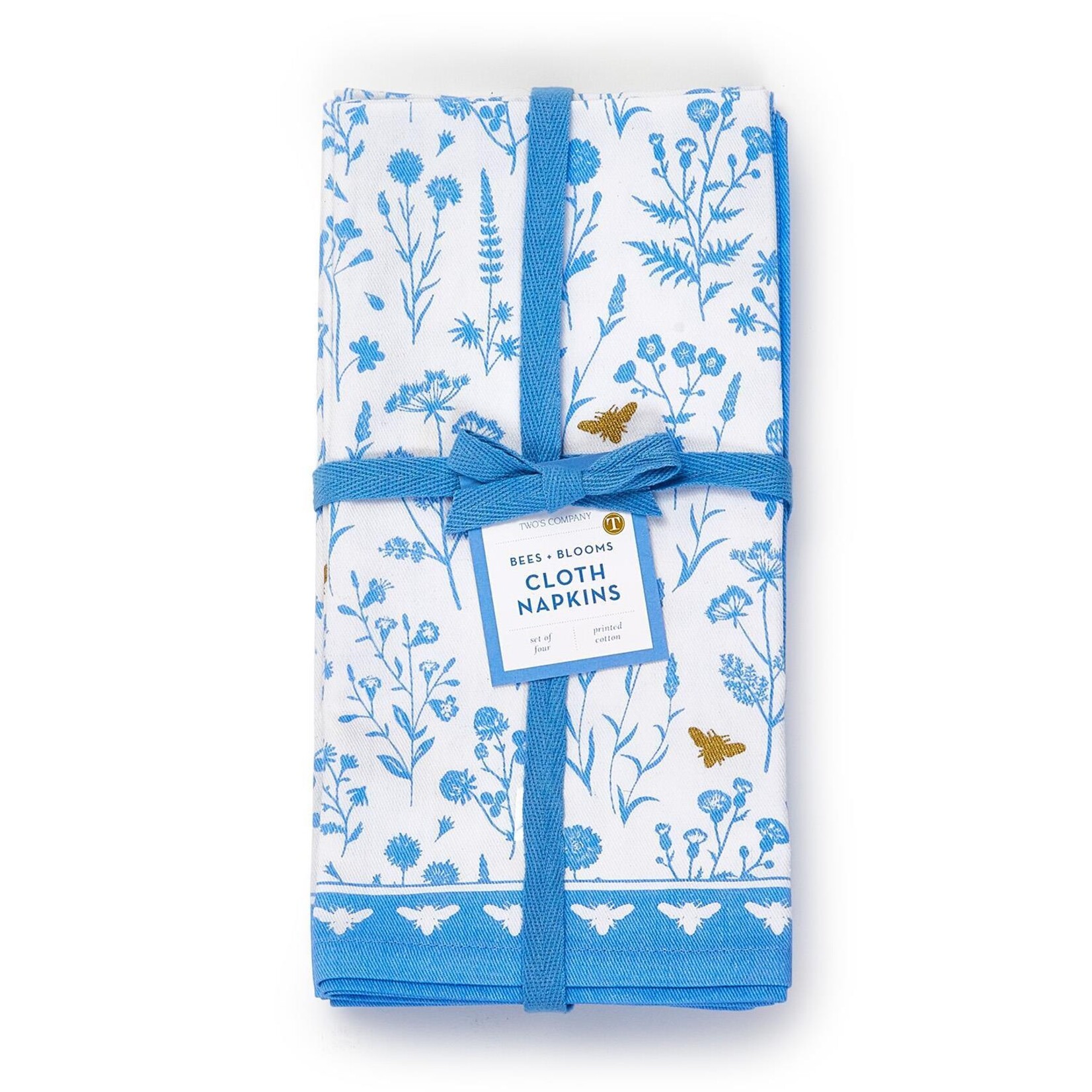 Two's Company Bees and Blooms Cloth Napkins