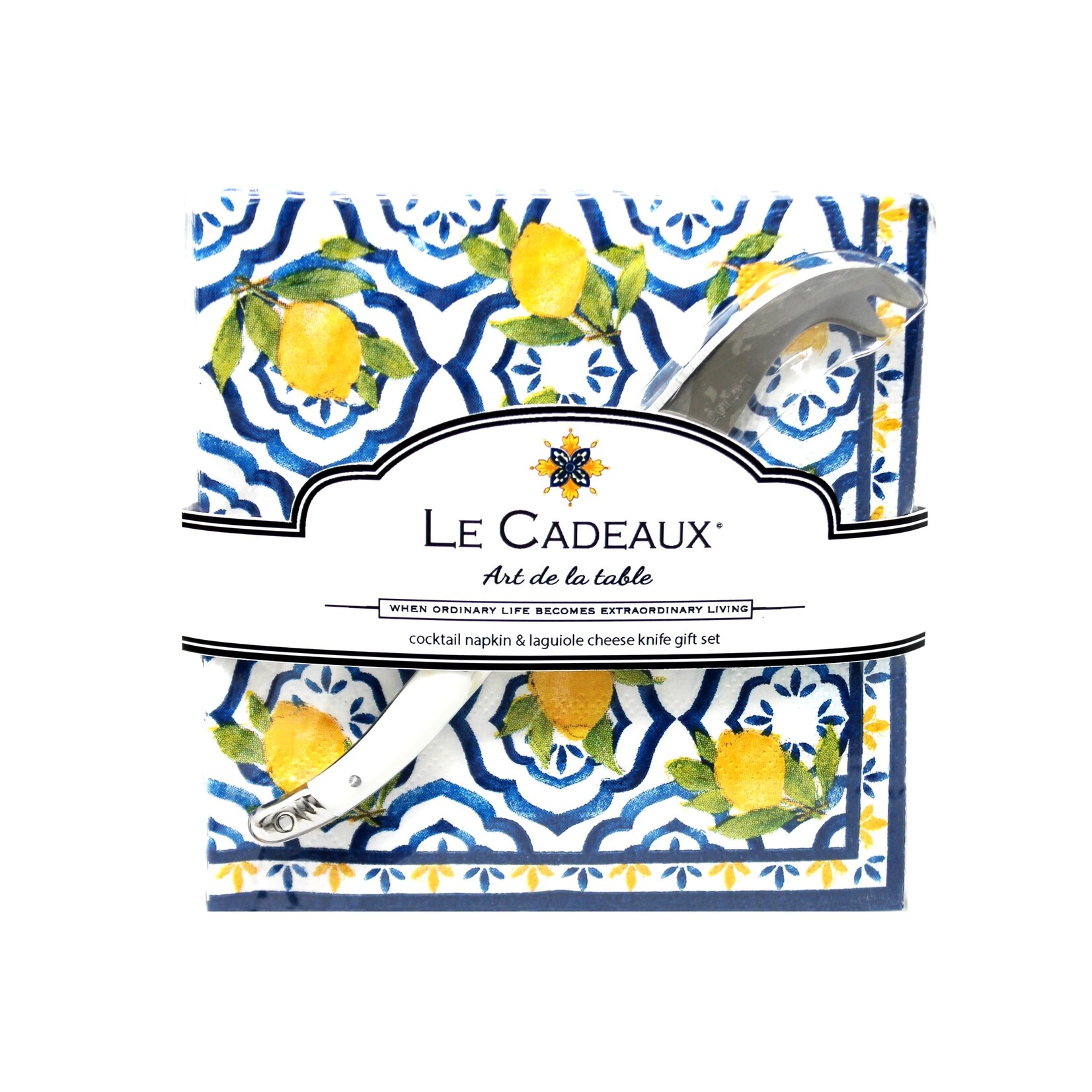 Le Cadeaux Le Cadeaux Palermo Cocktail Napkins Set of 20 with Mini Cheese Knife
