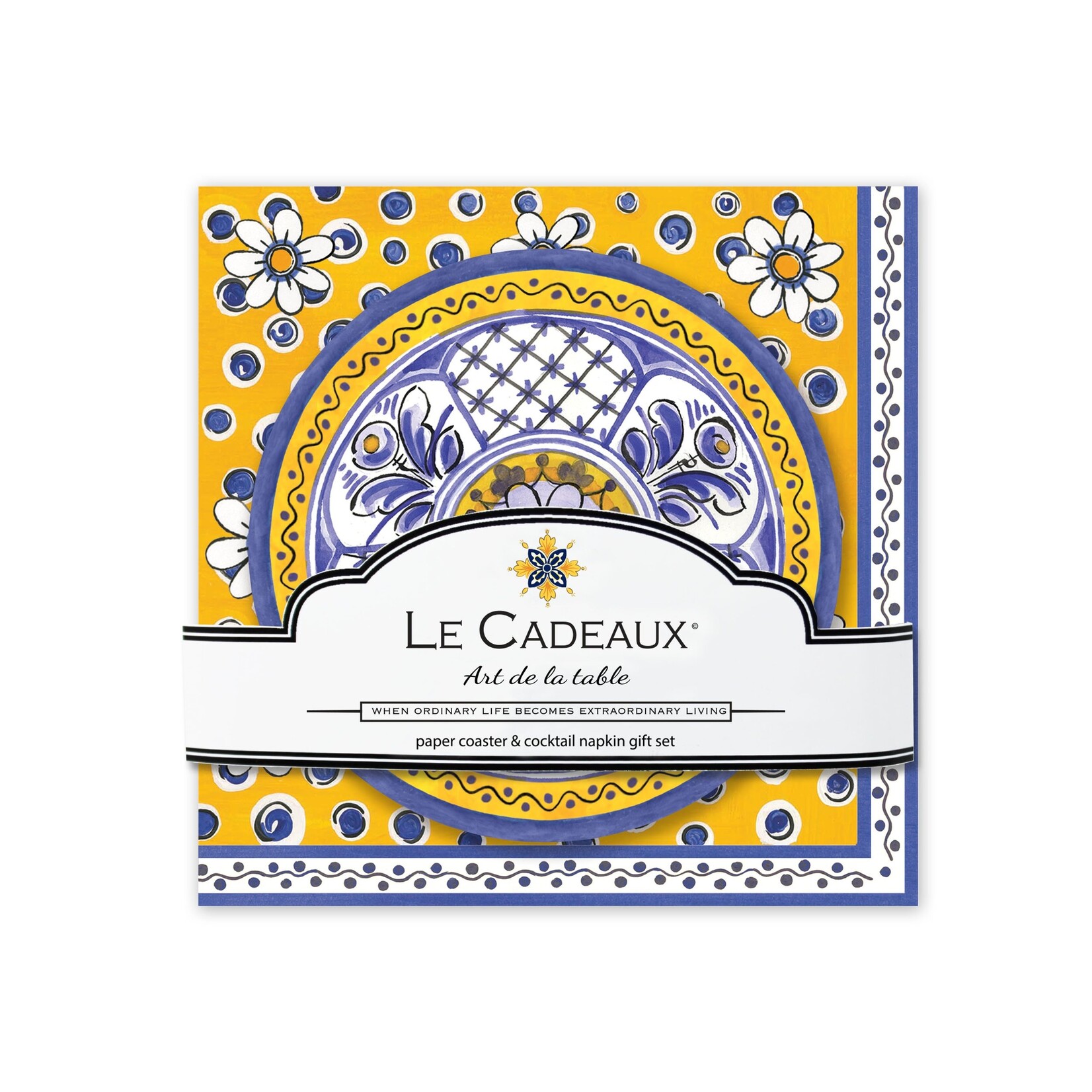 Le Cadeaux Le Cadeaux Benidorm Cocktail Napkins with Coasters - Set of 20 Each