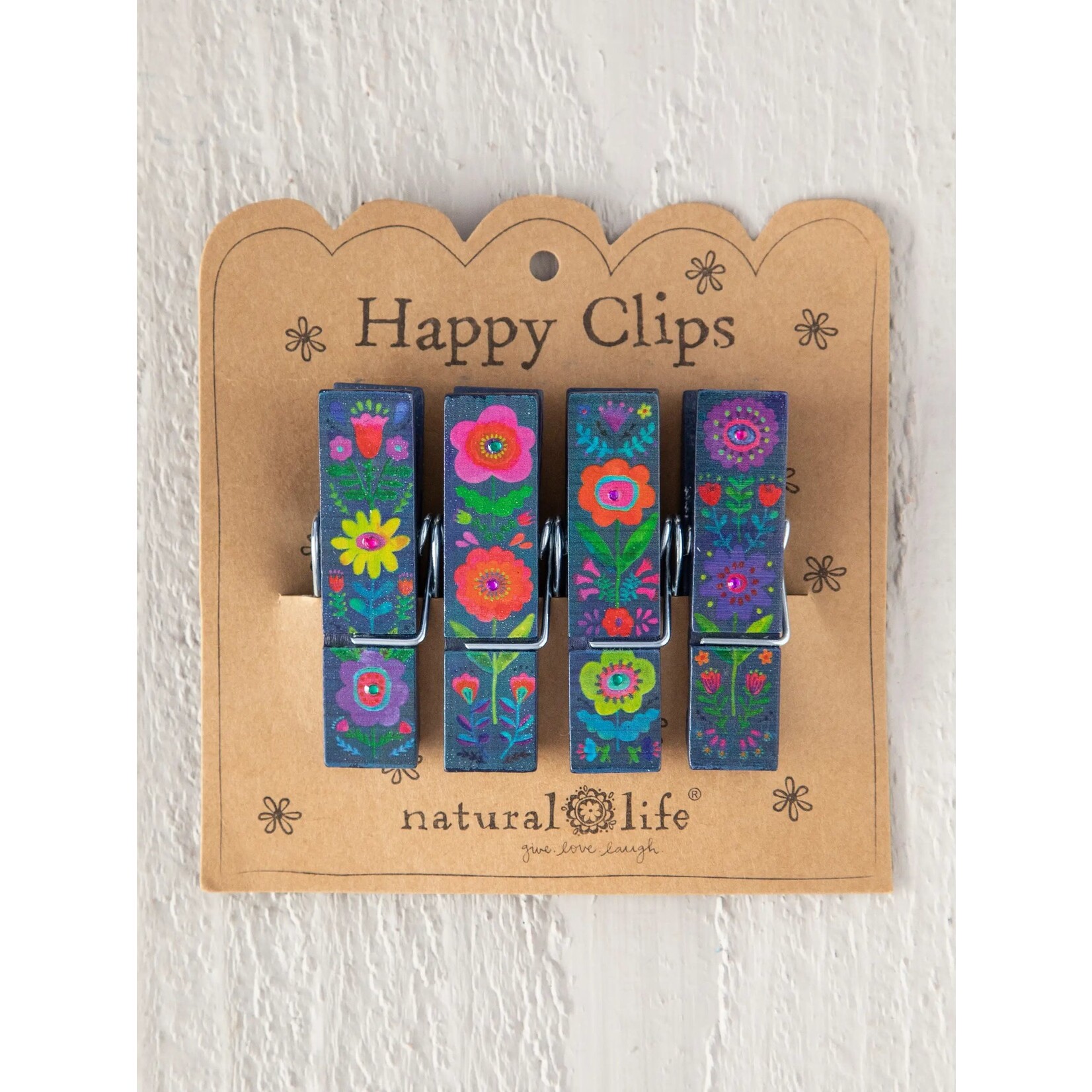 Natural Life Happy Clips Bag Clips, Set of 4