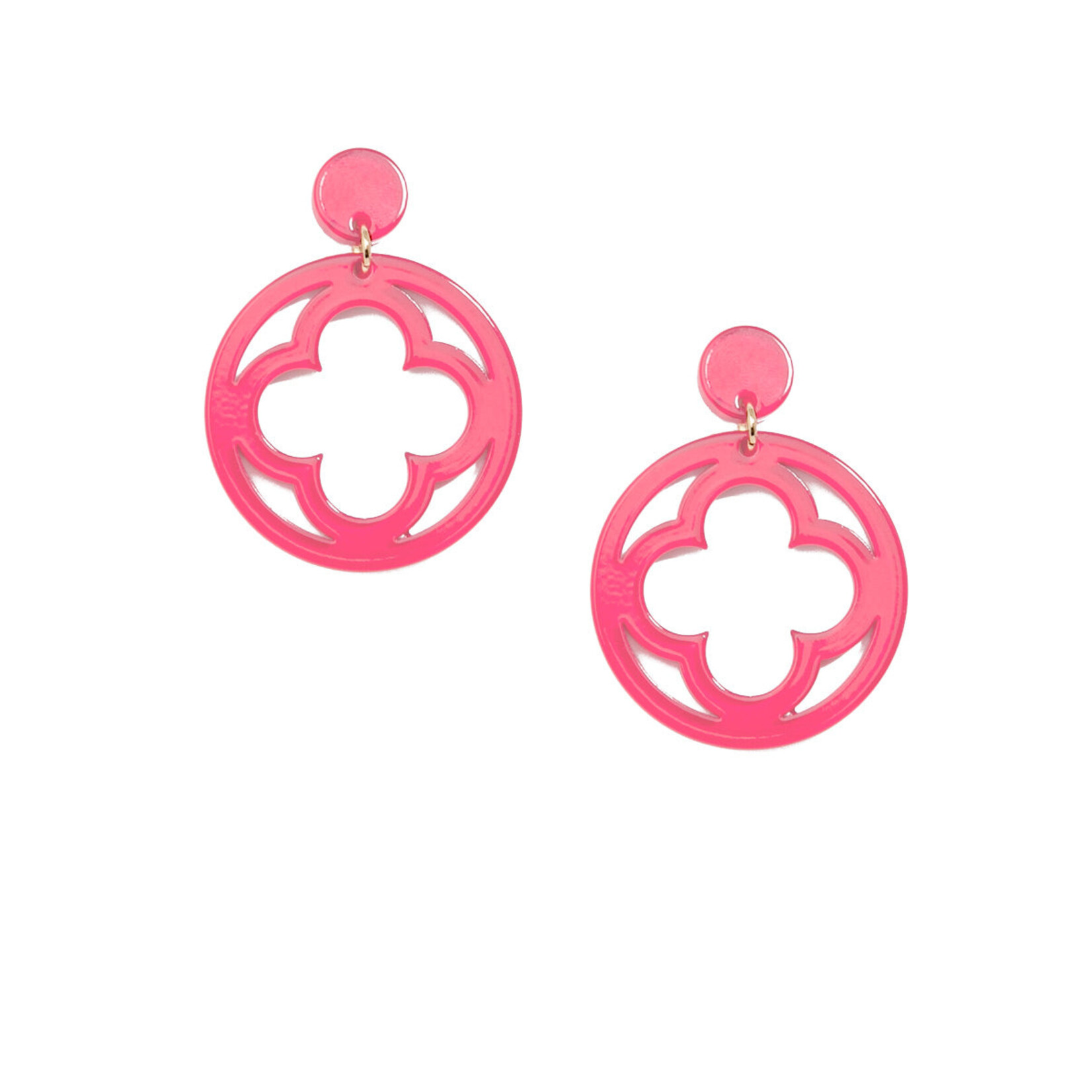 Zenzii Zenzii Resin Drop Earrings w/ Open Clover