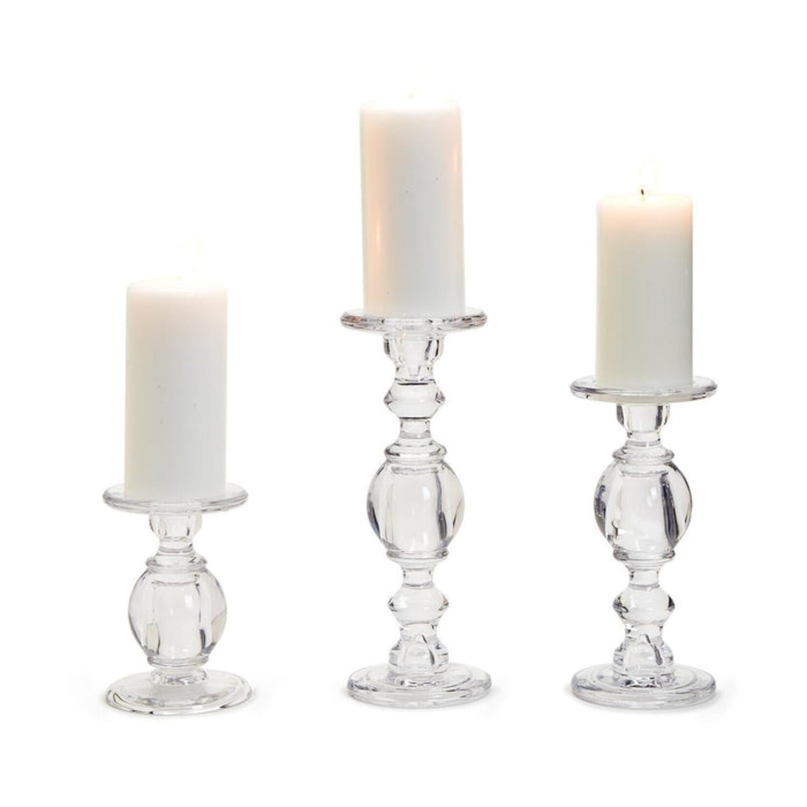 Two's Company High Glass Pedestal Candleholder - med