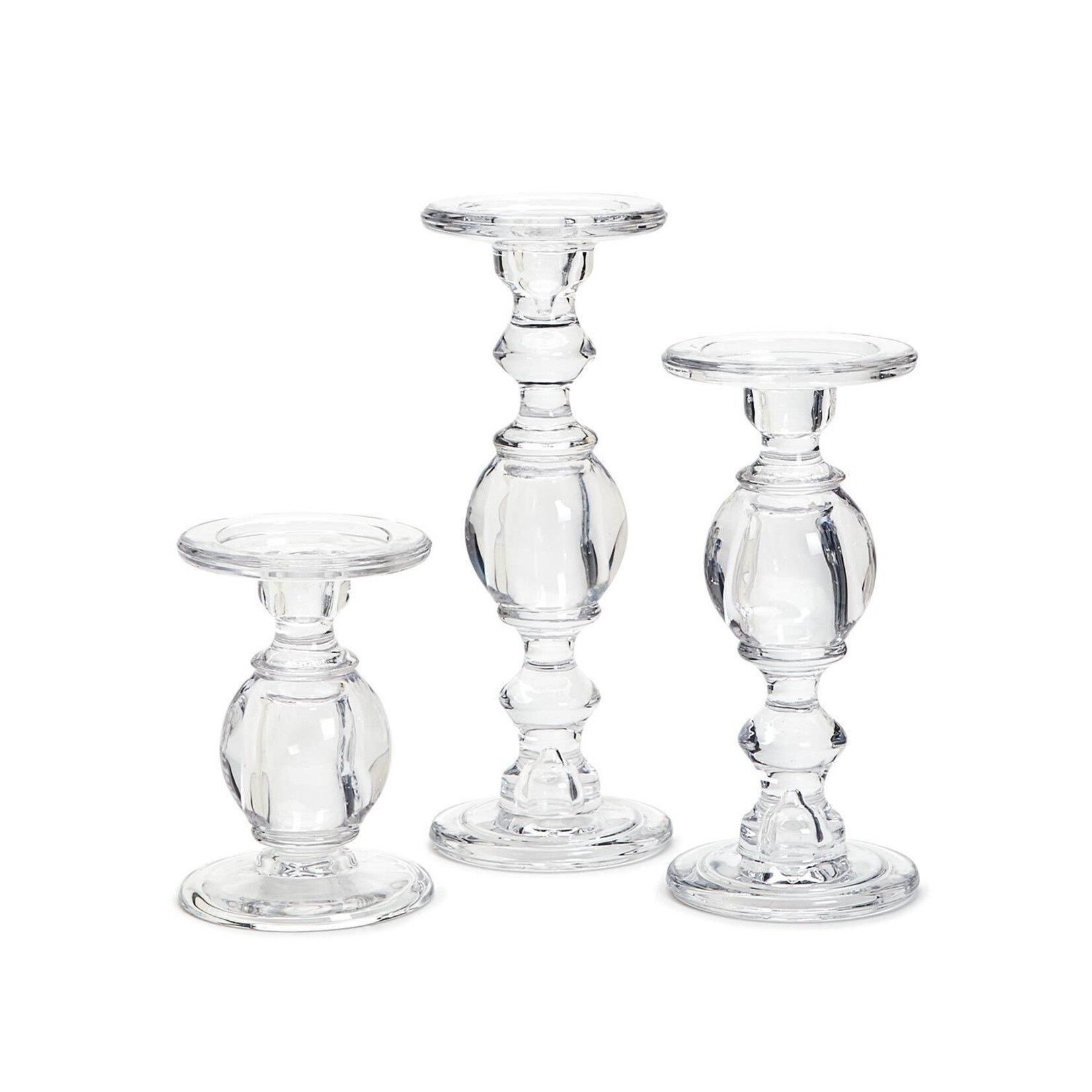 Two's Company High Glass Pedestal Candleholder - lg