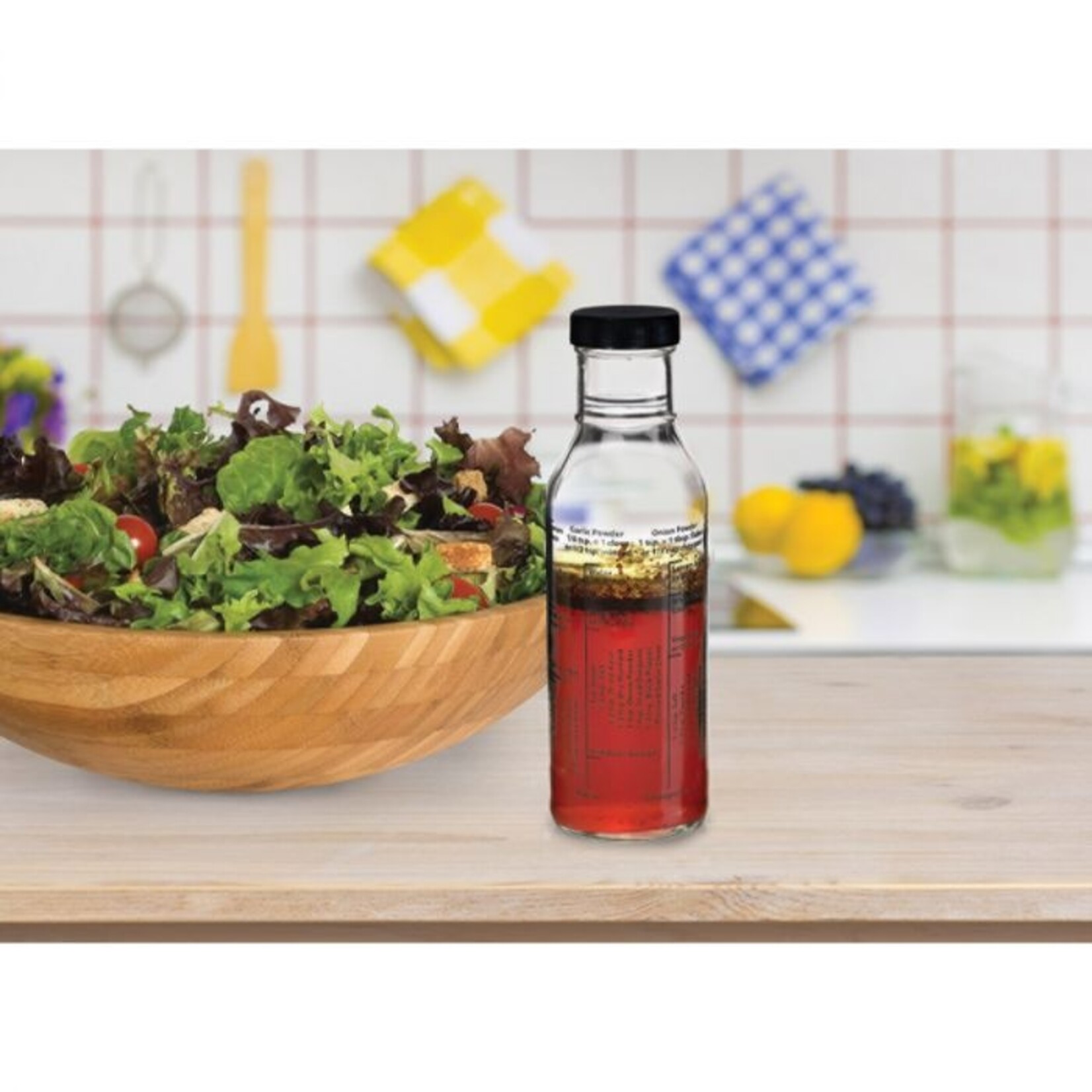 HIC Harold Import Co Kolder Salad Dressing Mixer Bottle with 8 Classic Recipes