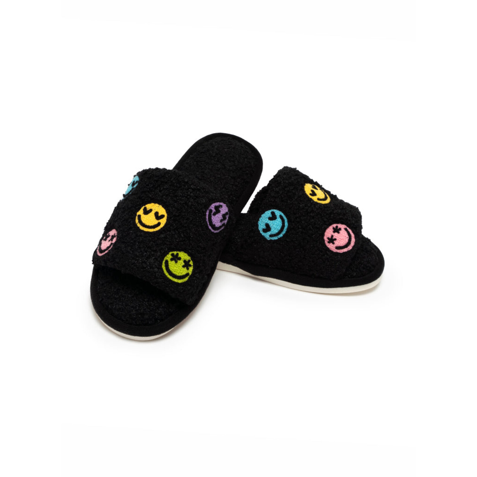 Living Royal Inc Living Royal Black Happy all Over Slides - S/M