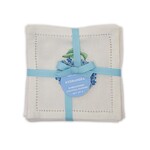 Two's Company Hydrangea Hemstitch Cocktail Napkins Set of 6