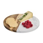 HIC Harold Import Co Maison du Fromage Round Cultured Marble & Wood Cheese Board