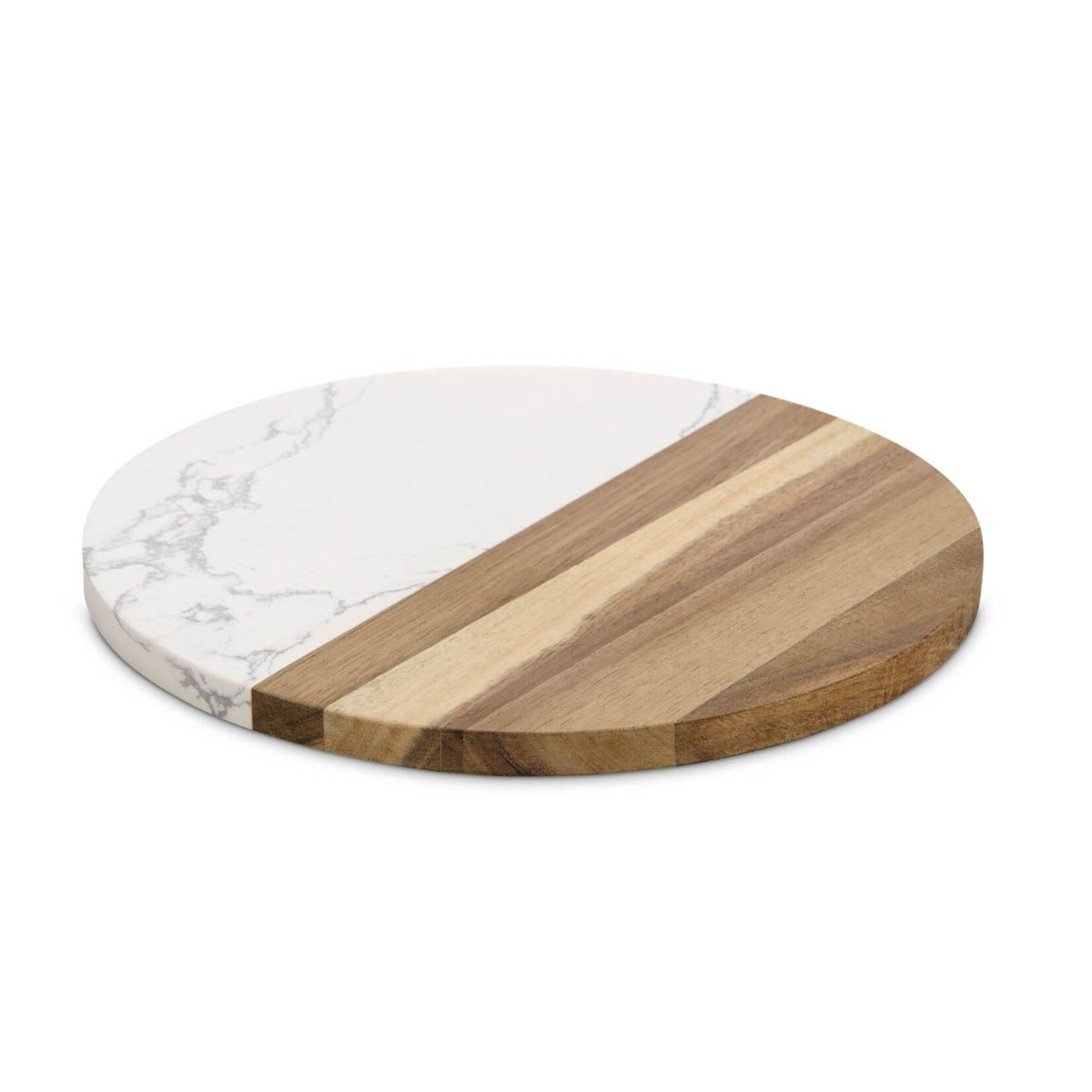 HIC Harold Import Co Maison du Fromage Round Cultured Marble & Wood Cheese Board