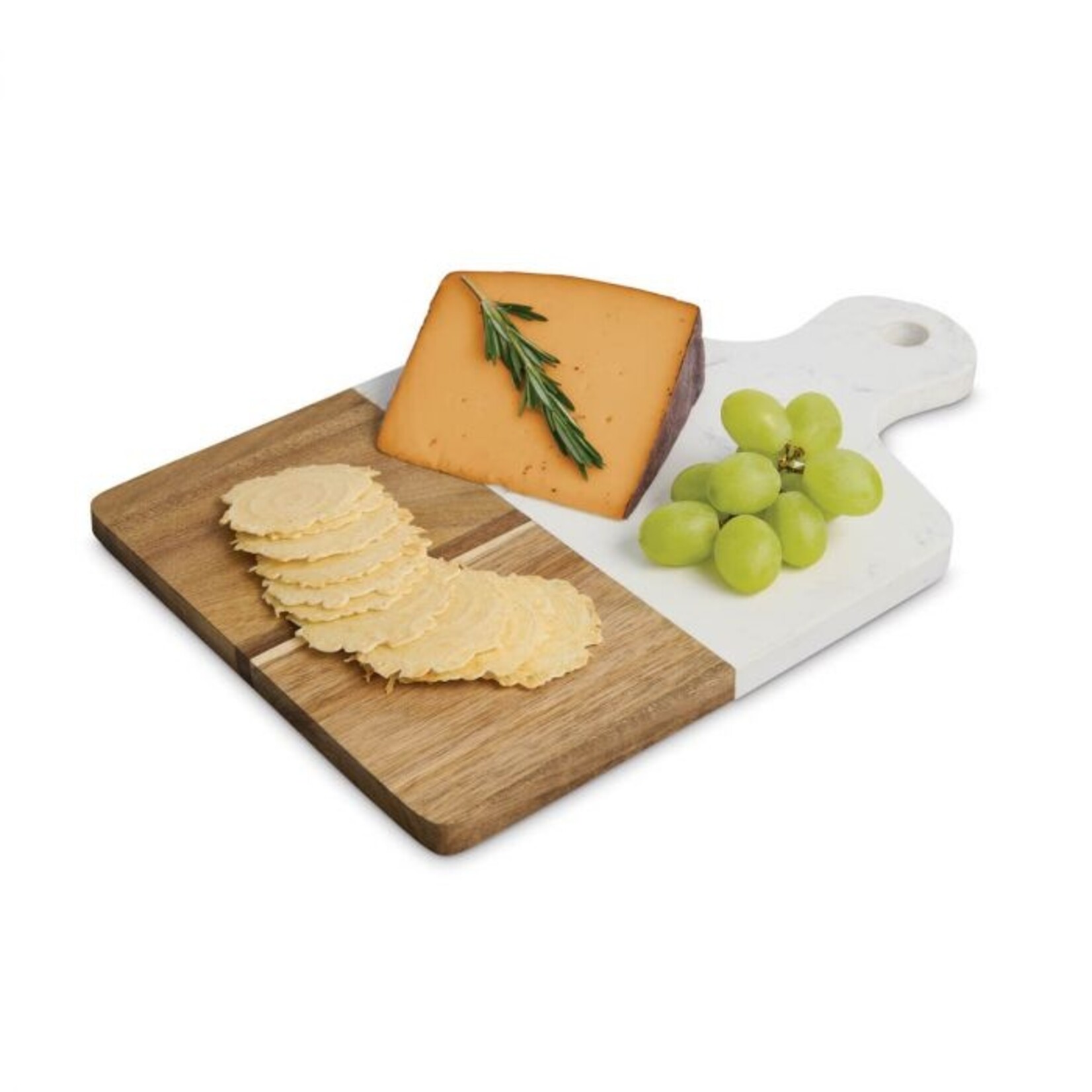 HIC Harold Import Co Maison du Fromage Rectangle Cultured Marble & Wood Cheese Board