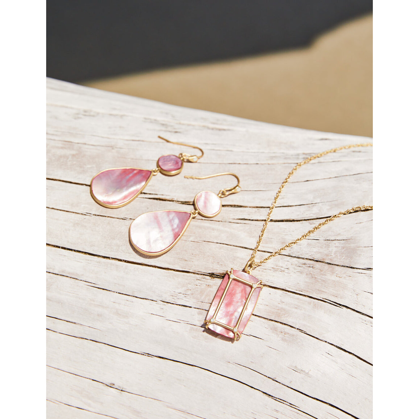 Spartina Batina Earrings Pink Mother-of-Pearl