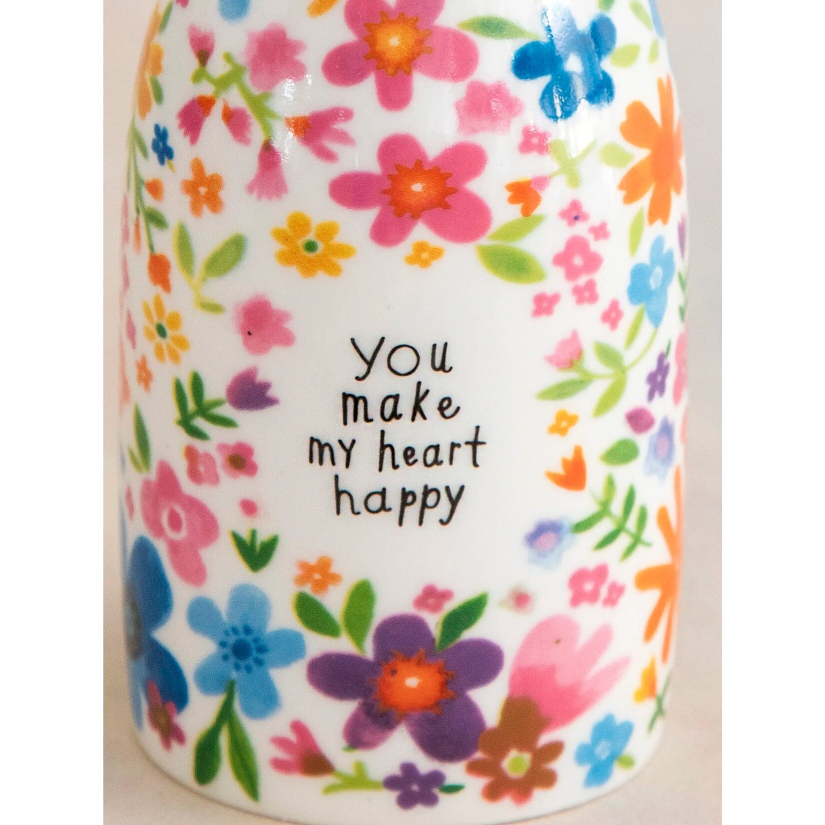 Natural Life Ceramic Bud Vase - You Make My Heart Happy
