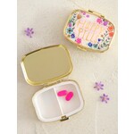 Natural Life Pill Box Holder - Happy Pills Square Pink Floral