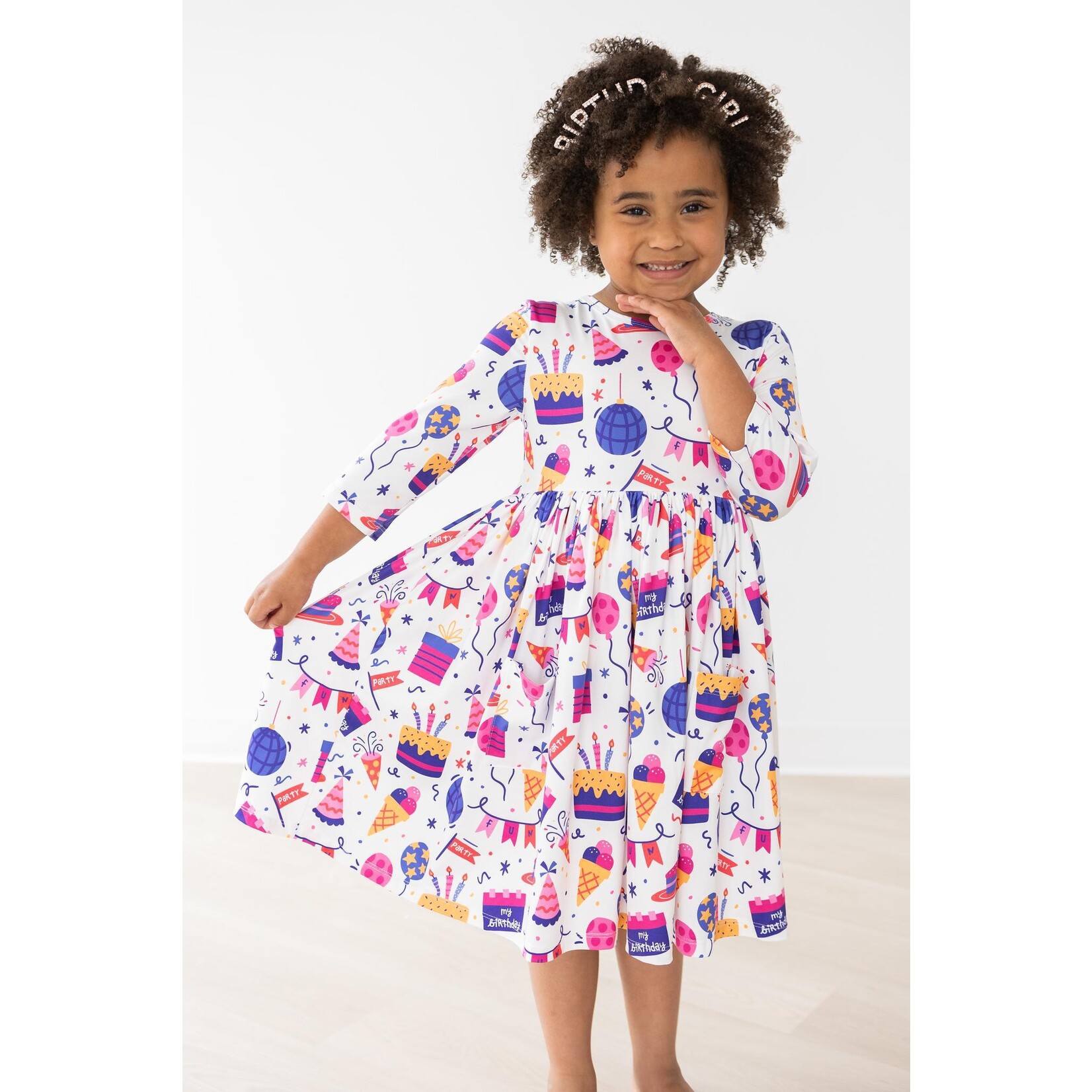 Mila & Rose Mila & Rose Happy Birthday Pocket Twirl Dress