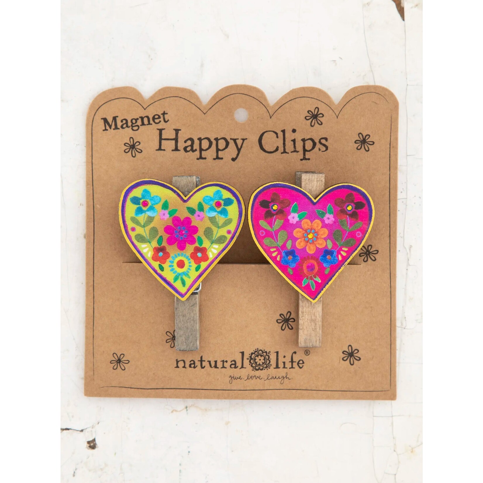 Natural Life Heart Magnet Bag Clips, Set of 2