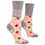 Blue Q Emergency Contact Person  Women's Crew Socks