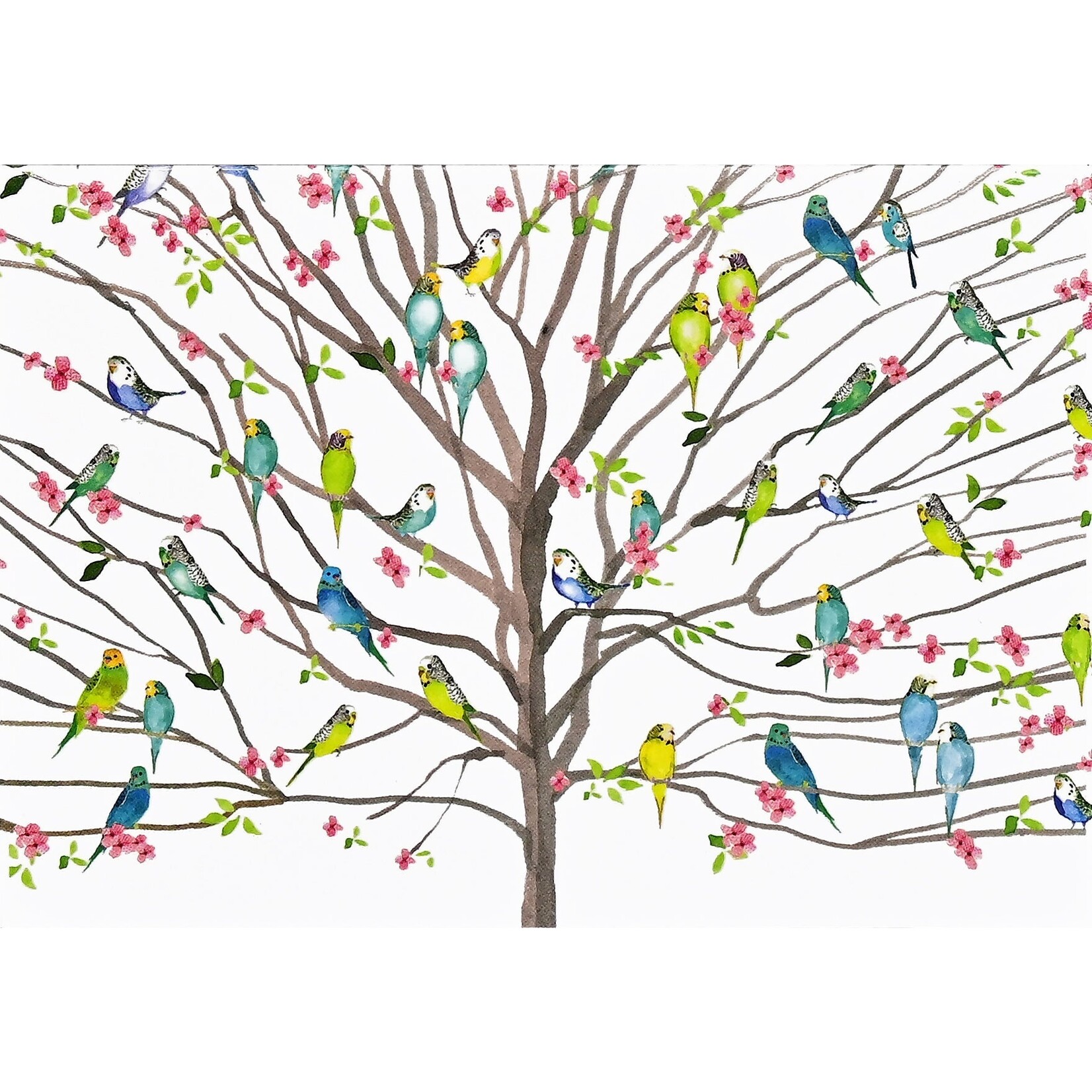 Peter Pauper Press Tree of Budgies Note Cards