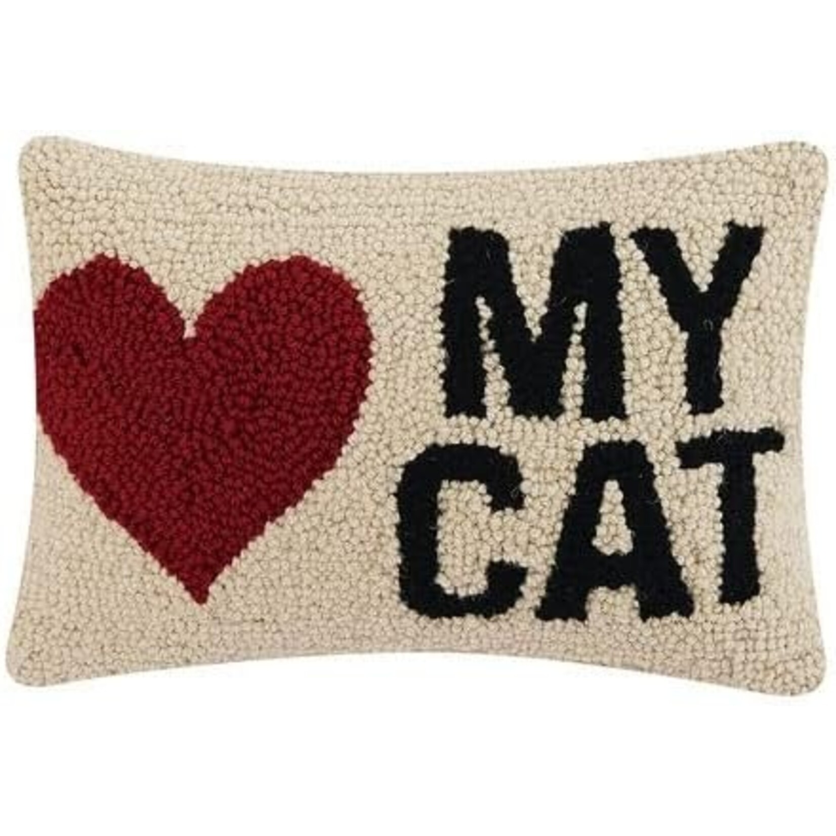 Peking Handicraft My Heart Cat Pillow.  8x12"