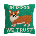 Peking Handicraft In Dogs We Trust Pillow. 16x16"