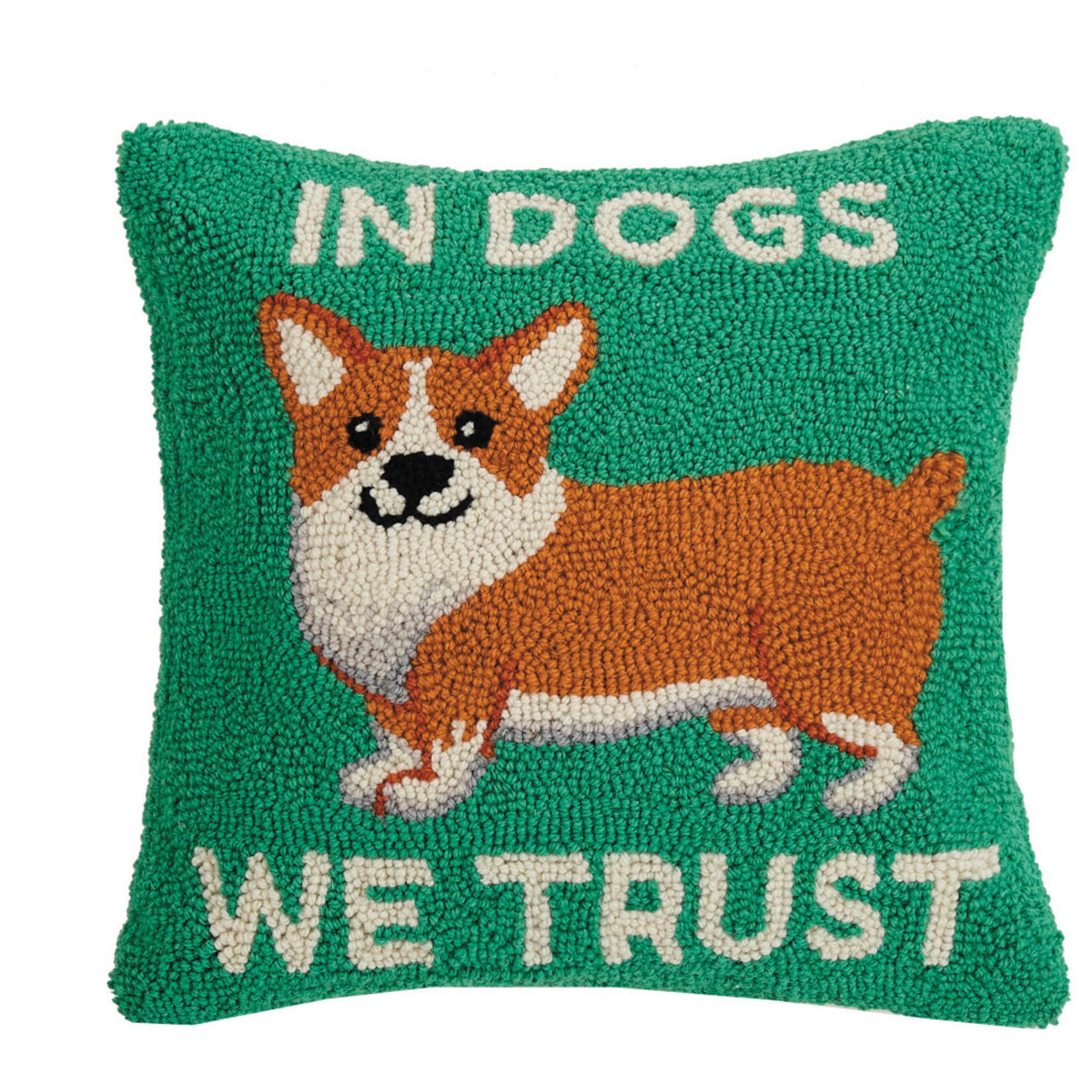 Peking Handicraft In Dogs We Trust Pillow. 16x16"