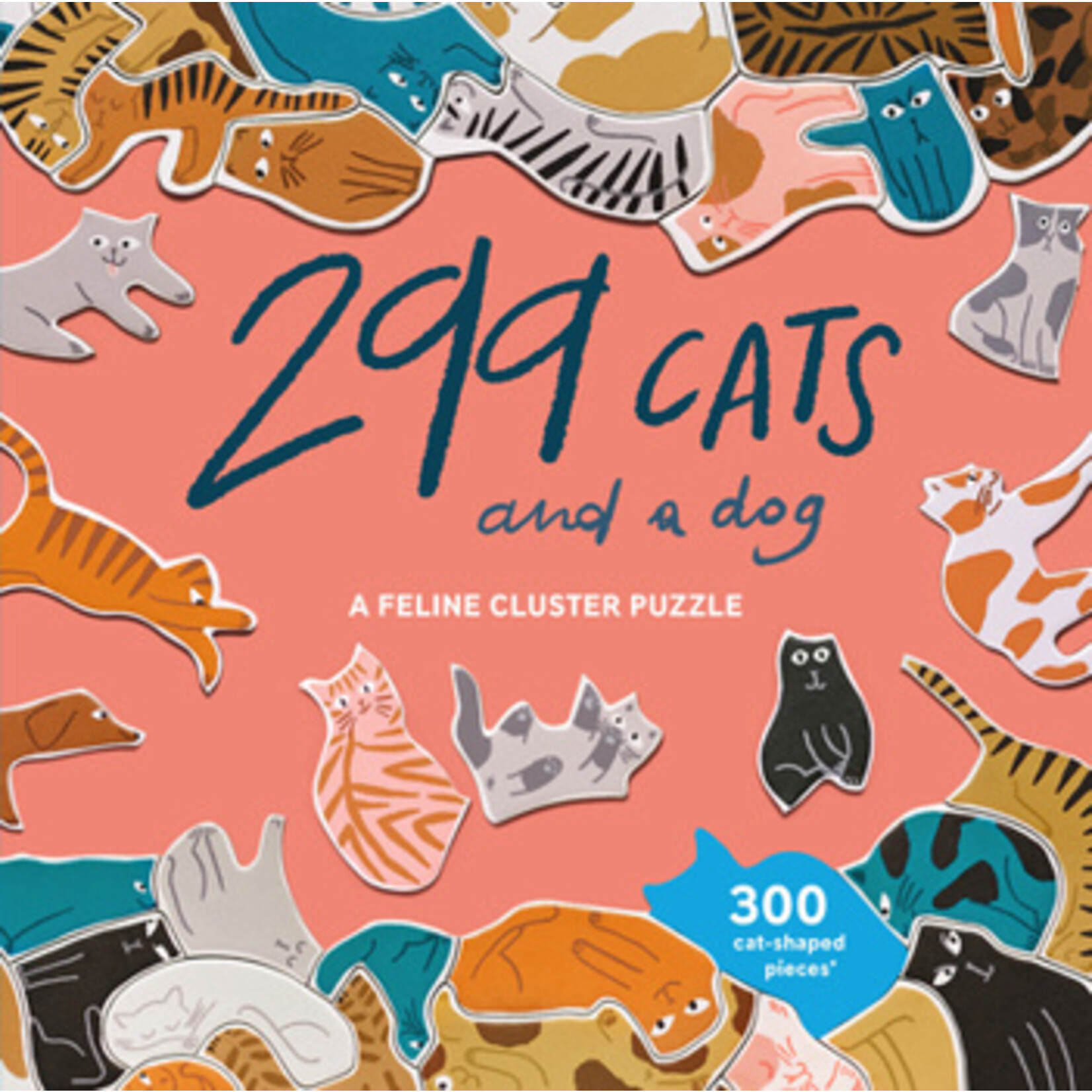 Hachette Book Group 299 Cats and A Dog A Feline Cluster Puzzle 300 Pieces