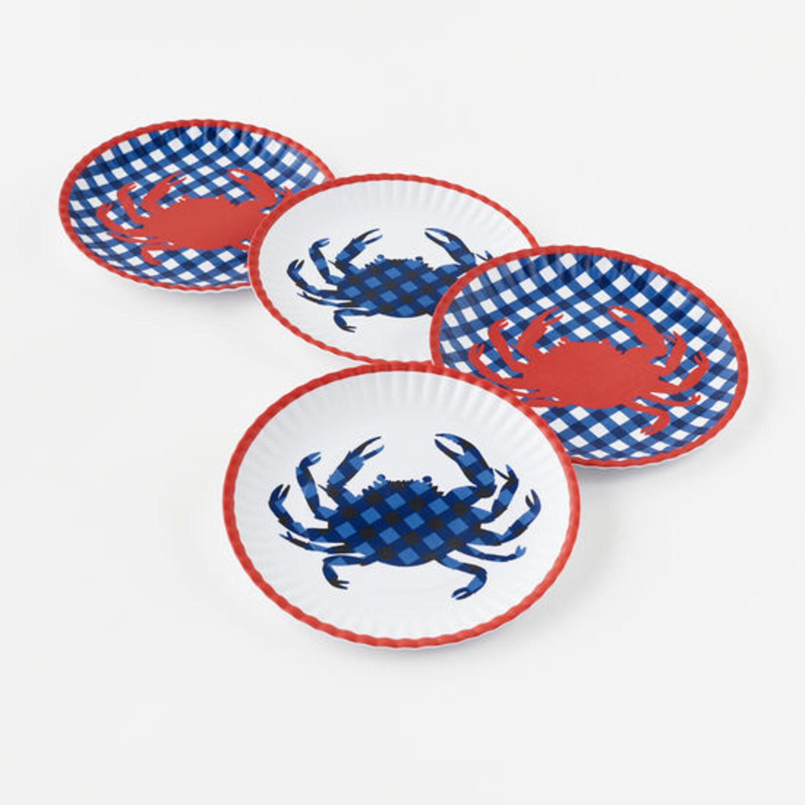 One Hundred 80 degrees Crab Melamine Diner Plates 9", Set of 4