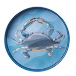 Rockflowerpaper Crab  Blue15 Inch Round Tray