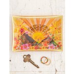 Natural Life Glass Tray Yellow- You Make The World Brighter Place