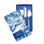 Two's Company Blue Swirl Cheese Serving Knives in Gift Box-set of 3